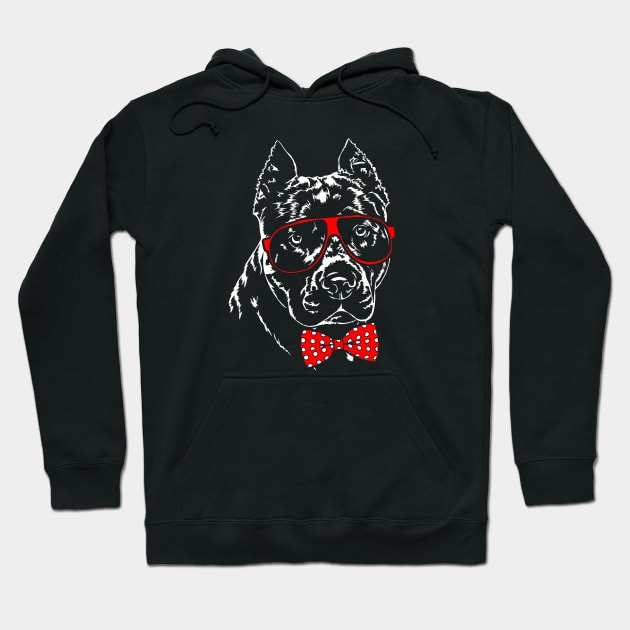 Cute American Pitbull Terrier dog Portrait Hoodie by wilsigns